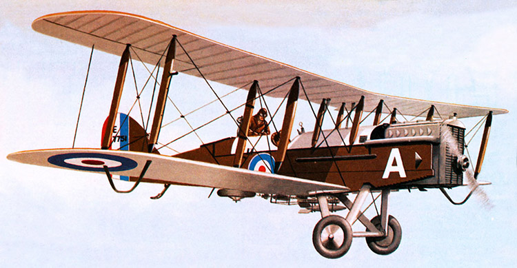 Early Days of the R.A.F.- the  DH9A light bomber (Original) by John Keay at The Illustration Art Gallery
