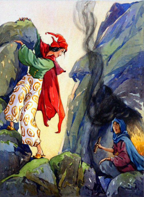 The Flying Trunk: The Witches' Greeting (Original) by A E Kennedy Art at The Illustration Art Gallery