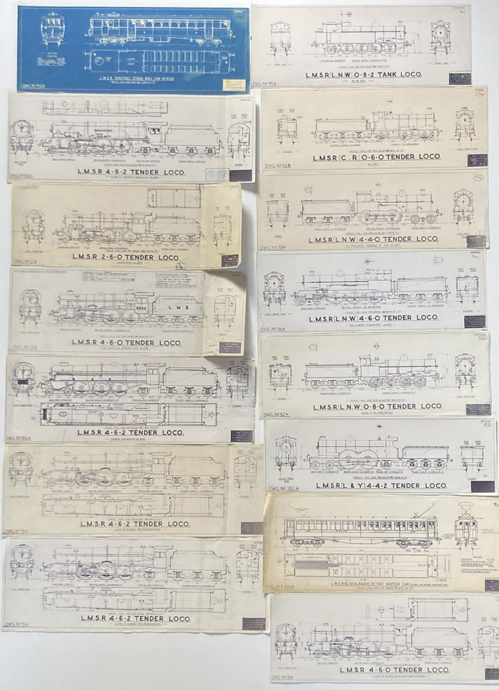15 Steam Railway Related Blueprints (Originals) art by Rare Books at The Illustration Art Gallery