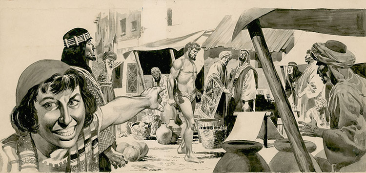 Isaiah Walking Naked Through Jerusalem (Original) by Don Lawrence Art at The Illustration Art Gallery