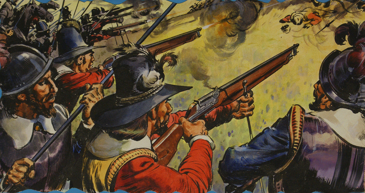 Musket Volley (Original) art by Barrie Linklater Art at The Illustration Art Gallery