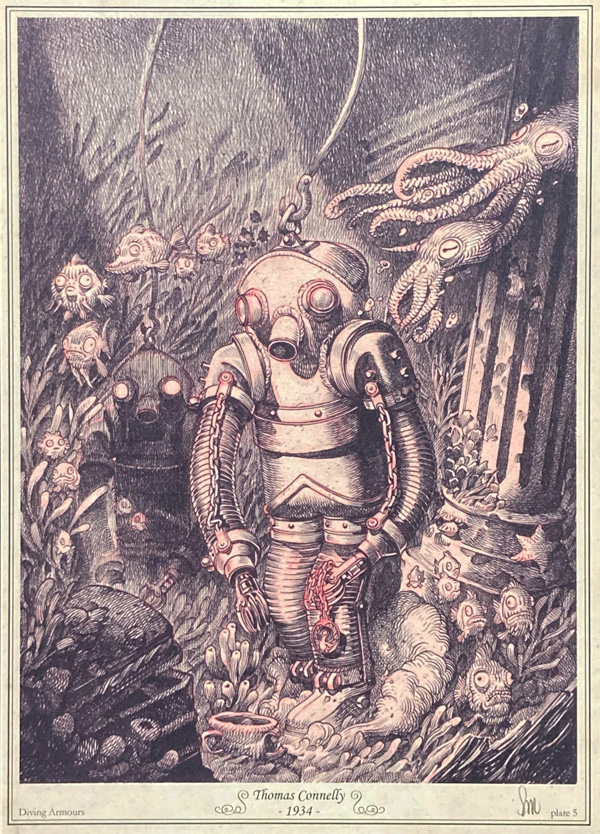 Diving Armour - Thomas Connelly - 1934 (Limited Edition Print) (Signed) by Stan Manoukian Art at The Illustration Art Gallery