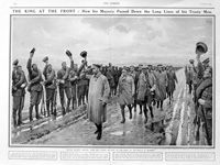 The King At The Front (original page from The Sphere 1914) (Print)