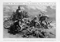 Clearing The Battlefield (original page from The Sphere 1916) (Print)