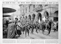 The Allies In Italy (original page from The Sphere 1917) (Print)