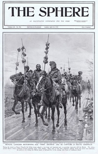 Bengal Lancers returning from Port Arthur after the capture of Neuve Chapelle