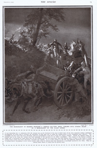 The Searchlight in Modern Warfare 1914 art by Fortunino Matania