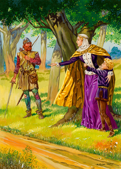 Queen Margaret and the Robber of Hexham (Original) (Signed) by F Stocks May at The Illustration Art Gallery