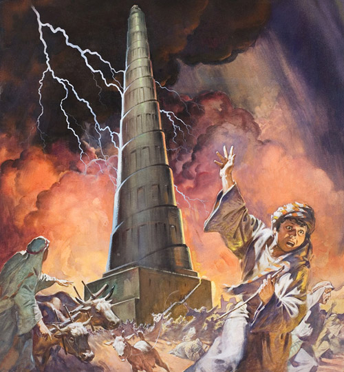 The Tower of Babel (Original) (Signed) by James E McConnell Art at The Illustration Art Gallery