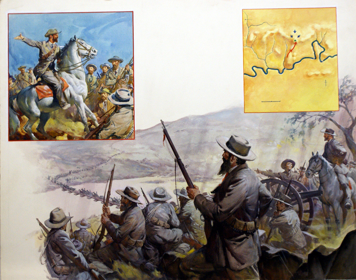 Louis Botha & the Battle of Spion Kop (Original) art by James E McConnell at The Illustration Art Gallery
