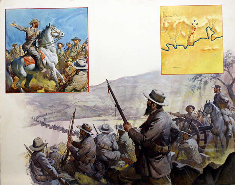 Louis Botha & the Battle of Spion Kop (Original) by James E McConnell Art at The Illustration Art Gallery