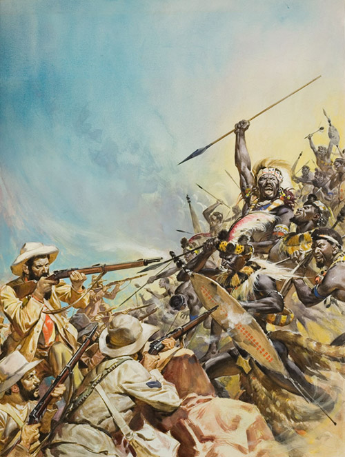 The Fight for the Land of Gold and Diamonds (Original) by James E McConnell Art at The Illustration Art Gallery