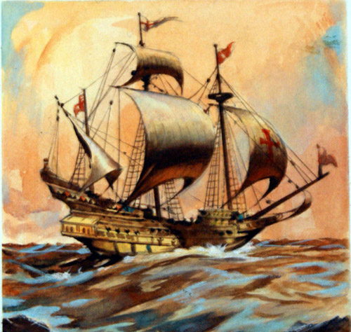 The Golden Hind (Original) by James E McConnell Art at The Illustration Art Gallery
