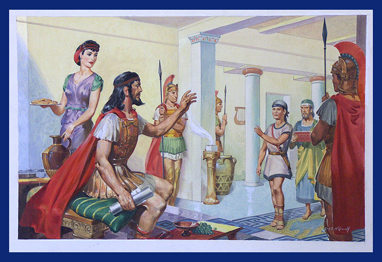 Telemachus Welcomed by Nestor (Original) (Signed) by James E McConnell Art at The Illustration Art Gallery