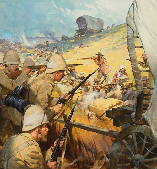 Boer War Skirmish (Original) by James E McConnell Art at The Illustration Art Gallery
