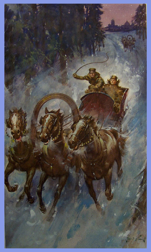Sleigh Ride (Original) (Signed) by James E McConnell Art at The Illustration Art Gallery
