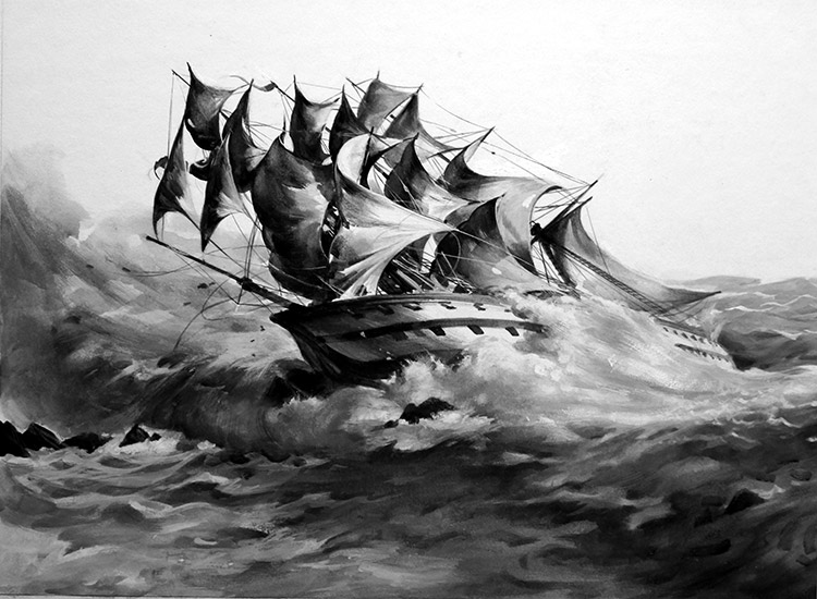 The Wreck of the Grosvenor (Original) by James E McConnell at The Illustration Art Gallery