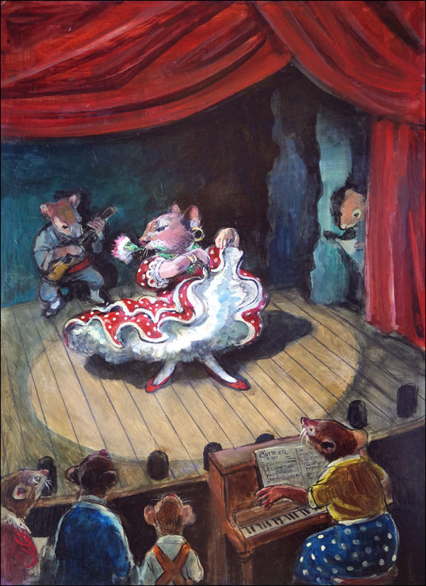 Flamenco Night (Original) by Town Mouse and Country Mouse (Mendoza) at The Illustration Art Gallery
