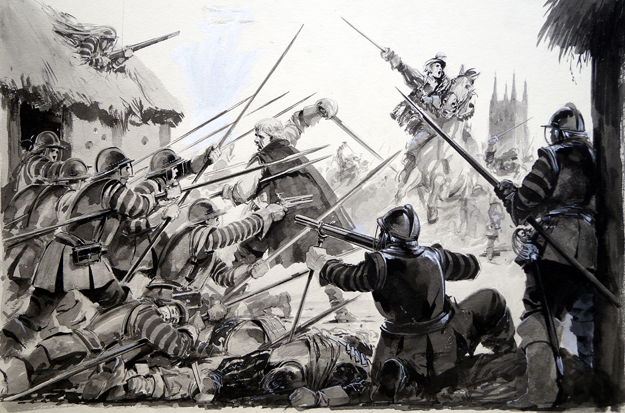 Worcester Royalist Charge - English Civil War (Original) art by Will Nickless at The Illustration Art Gallery