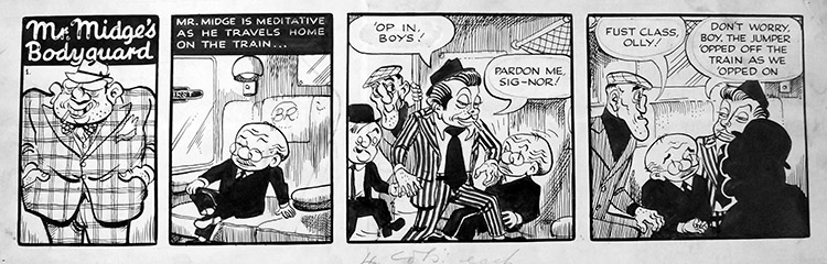 Mr Midge's Bodyguard daily strip 1 (Original) by Ronald Niebour at The Illustration Art Gallery