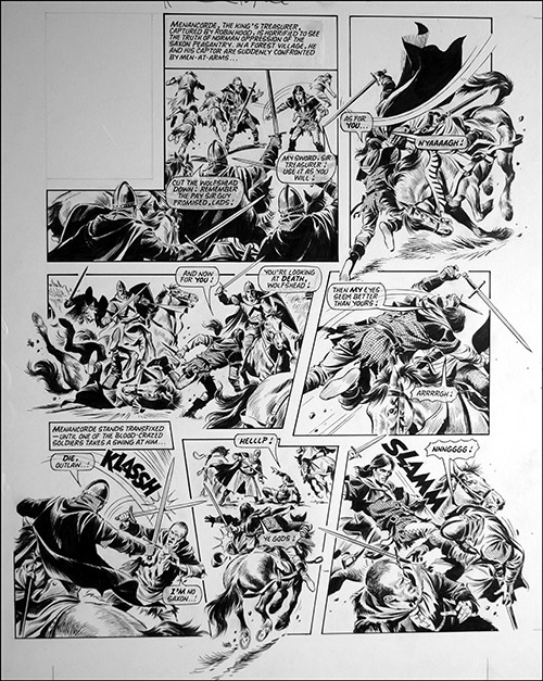 Robin of Sherwood: Die Outlaw (TWO pages) (Originals) by Robin of Sherwood (Mike Noble) Art at The Illustration Art Gallery