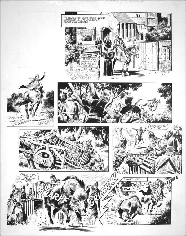 Robin of Sherwood: Marion in Peril (TWO pages) (Originals) by Robin of Sherwood (Mike Noble) Art at The Illustration Art Gallery