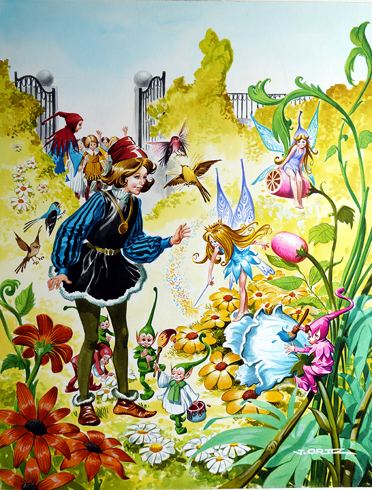 Spring In the Royal Garden (Original) (Signed) art by Jose Ortiz Art at The Illustration Art Gallery