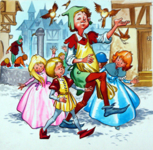 The Pied Piper of Hamelin (Original) by Jose Ortiz at The Illustration Art Gallery