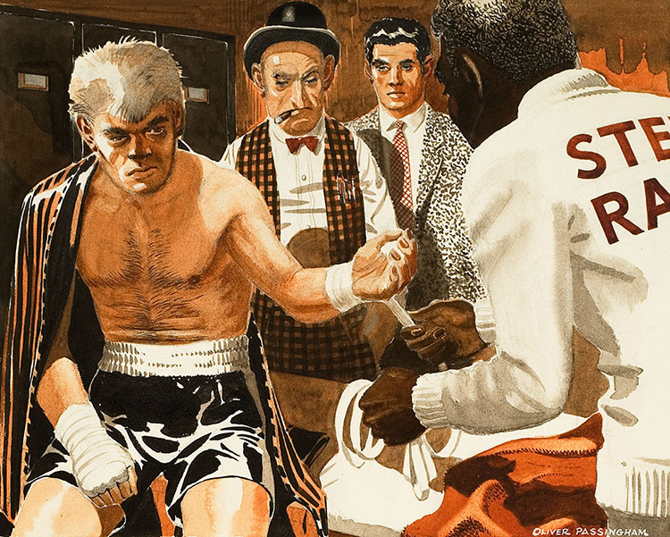 The Boxer After The Fight (Original) (Signed) by Oliver Passingham Art at The Illustration Art Gallery