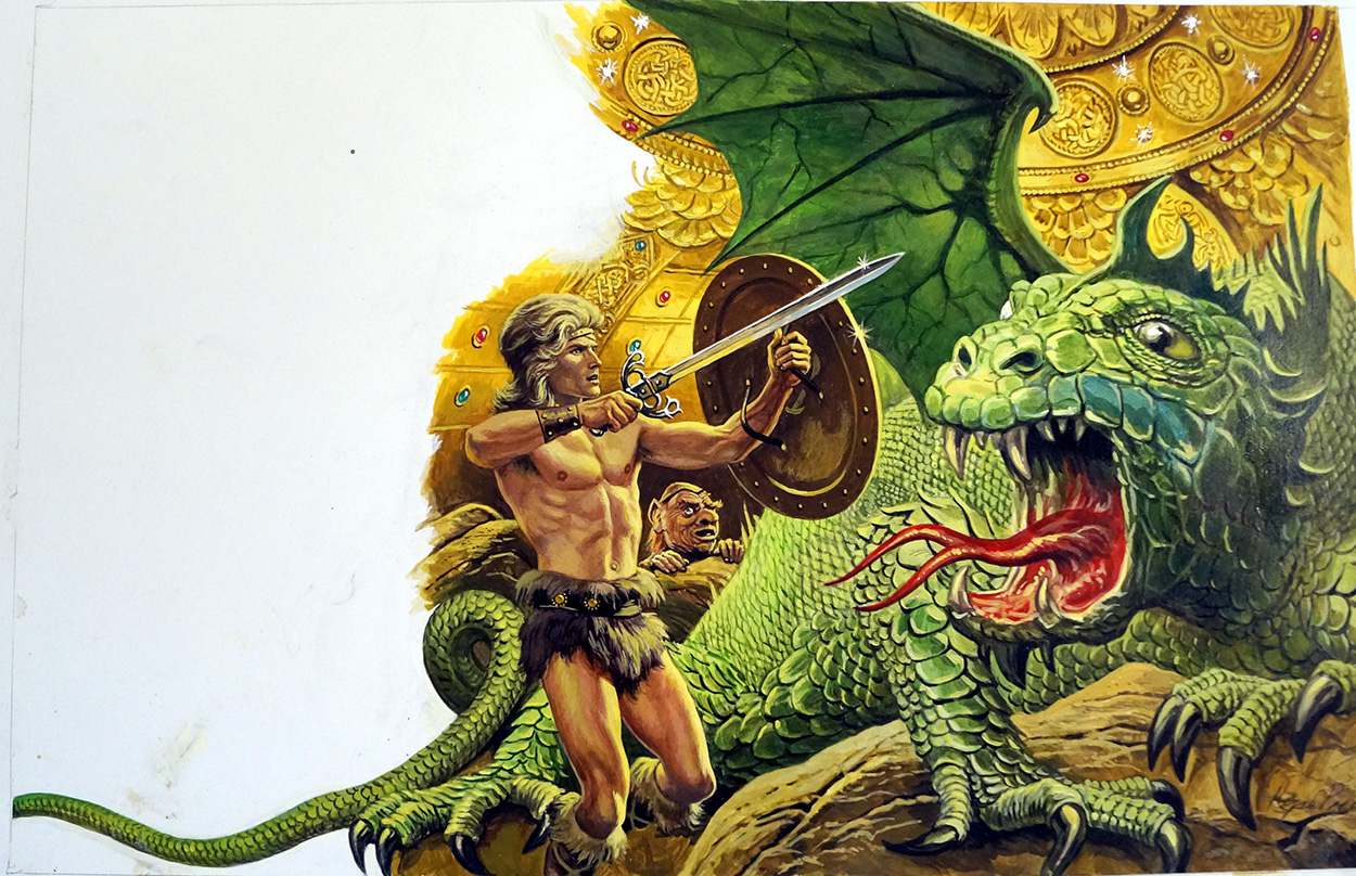 Myths and Legends: Siegfried the Dragon Slayer (Original) (Signed) art by Roger Payne at The Illustration Art Gallery