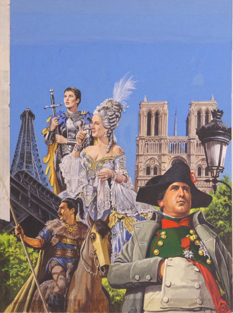 The Story of Paris - Look and Learn cover Painting (Original) (Signed) art by Roger Payne Art at The Illustration Art Gallery