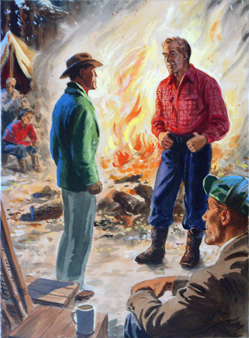Dauntless Jock Campfire Meeting (Original) by F W Purvis Art at The Illustration Art Gallery