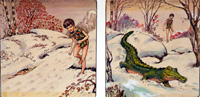 Peter Pan: Tick-Tok the Crocodile (TWO panels) (Originals)