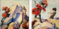 Peter Pan: Duel on a Mountain (TWO panels) (Originals)