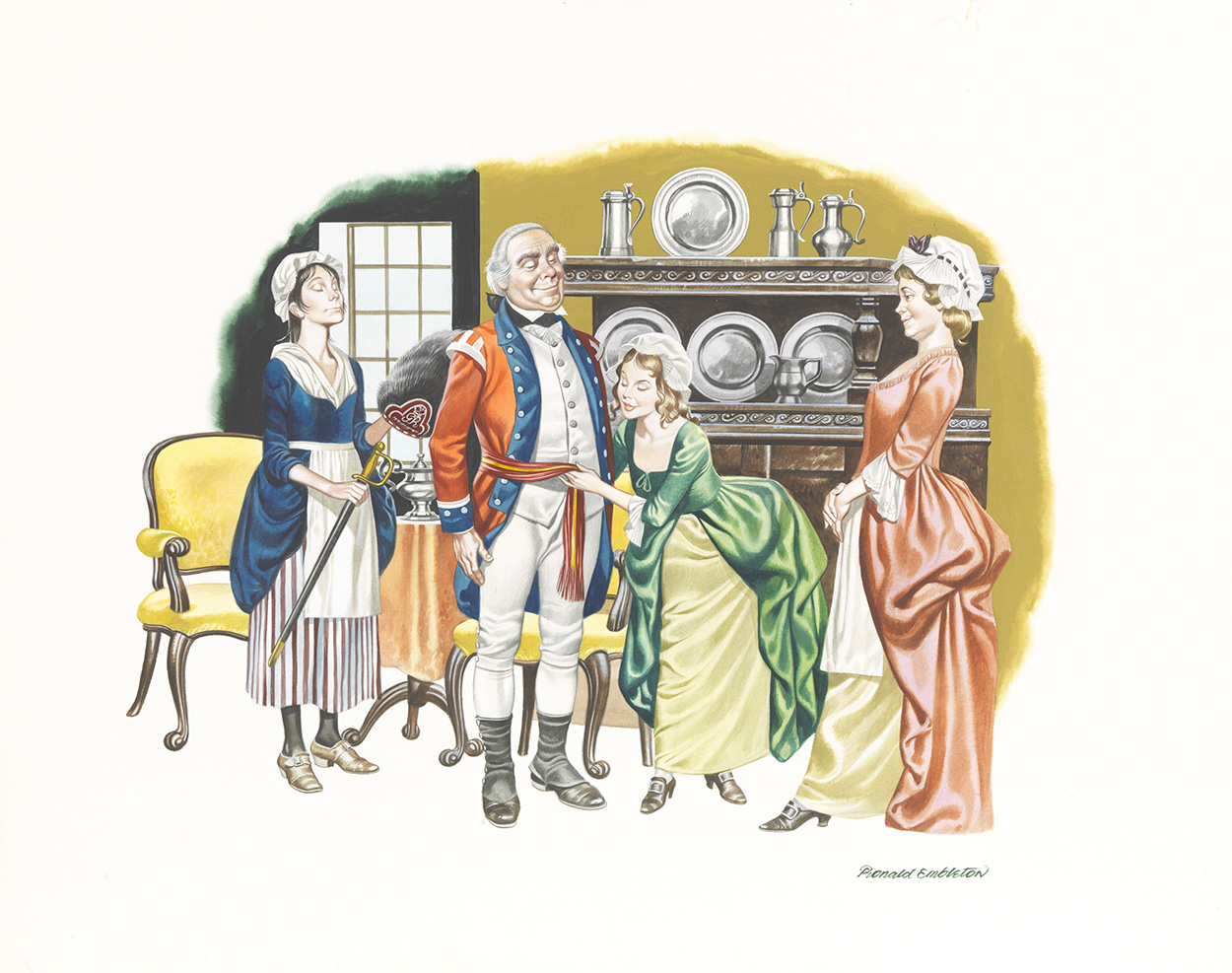 Barnaby Rudge: What Finery (Original) (Signed) art by Charles Dickens (Ron Embleton) at The Illustration Art Gallery
