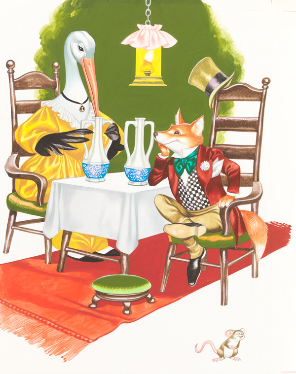The Fox and the Goose (Original) by Aesop's Fables (Ron Embleton) at The Illustration Art Gallery