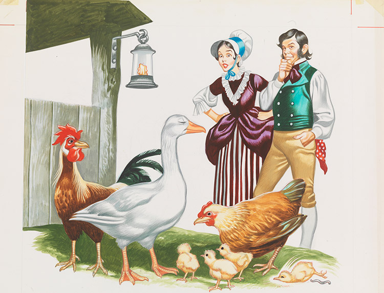 Aesop's Fables - The Goose and Chickens (Original) by Aesop's Fables (Ron Embleton) at The Illustration Art Gallery