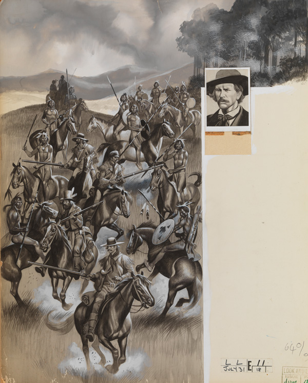 Cowboy and Indians Working in a Joint Posse (Original) by The Winning of the West (Ron Embleton) at The Illustration Art Gallery