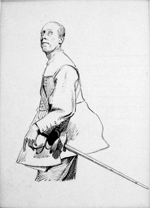 Pen and Ink Portrait of a Roundhead Cavalry Officer (Original) by Fred Roe at The Illustration Art Gallery