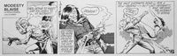 Modesty Blaise daily strip 8478 - Guido The Jinx: Modesty Strikes (Original) (Signed)
