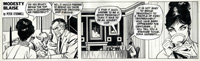 Modesty Blaise strip 2300 - The Green Eyed Monster: A Good President (Original) (Signed)