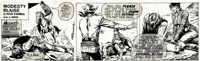 Modesty Blaise daily strip 6529 - Butch Cassidy Rides Again (Original) (Signed)
