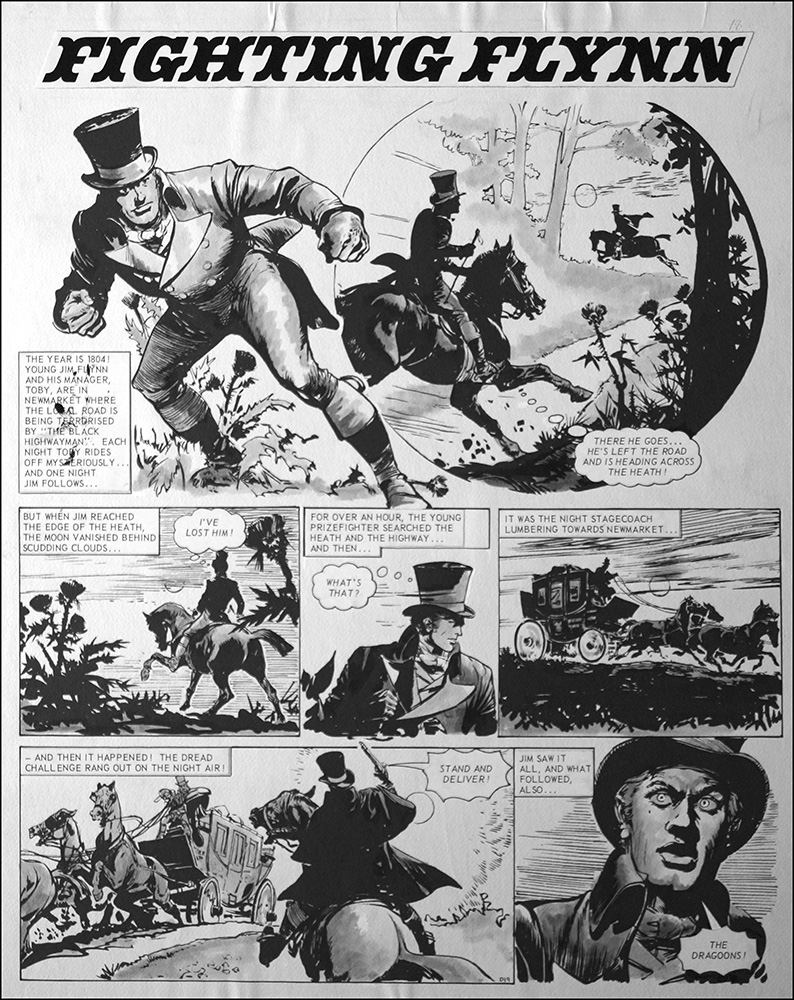 Fighting Flynn - Stand and Deliver (TWO pages) (Prints) art by Carlos Roume Art at The Illustration Art Gallery