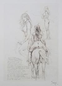 Serpieri Sketchbook Page 3 (Limited Edition Print) (Signed)