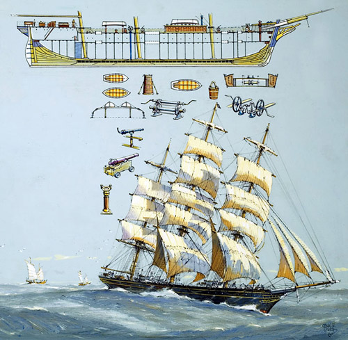 Tea-Clipper Racing Home (Original) (Signed) by John S Smith Art at The Illustration Art Gallery
