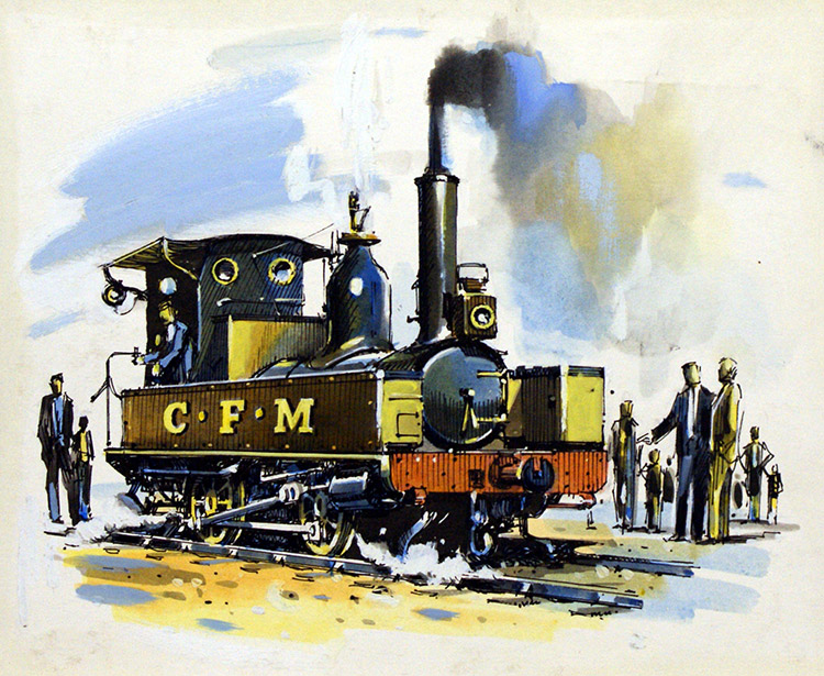 Stoking up the Engine (Original) by John S Smith at The Illustration Art Gallery