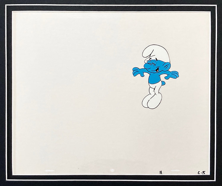 Laughing Smurf - Animation Cel (Original) by Hanna-Barbera Studio at The Illustration Art Gallery