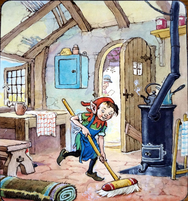 Norman Gnome: Sweeping (Original) by Geoff Squire Art at The Illustration Art Gallery