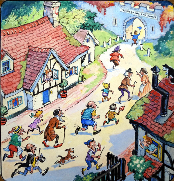 Norman Gnome: Out In The Street (Original) by Geoff Squire Art at The Illustration Art Gallery