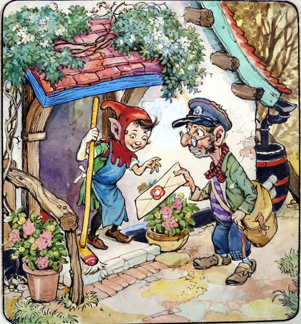 Norman Gnome: Getting The Post (Original) by Geoff Squire Art at The Illustration Art Gallery